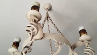 Lámpara de forja artesanal beige