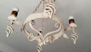 Lámpara de forja artesanal beige