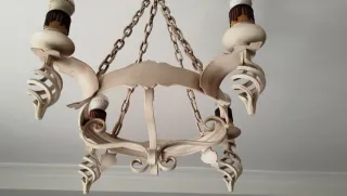 Lámpara de forja artesanal beige