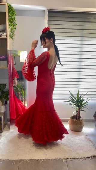 Traje de Flamenca Rojo