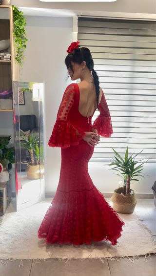 Traje de Flamenca Rojo