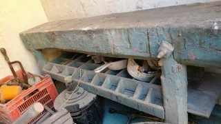 Banco de trabajo madera antiguo