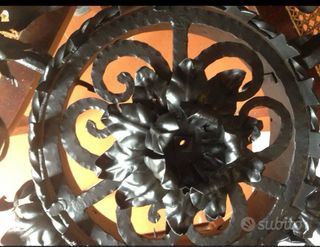 Lampadario ferro battuto vintage restaurato