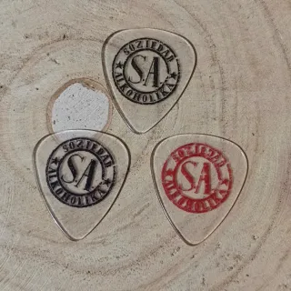 3 púas de guitarra S.A. transparentes