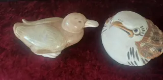 Figuras de patos esmaltados