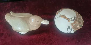 Figuras de patos esmaltados