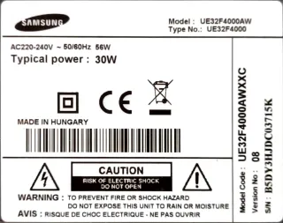 Televisión Samsung UE32F4000AW