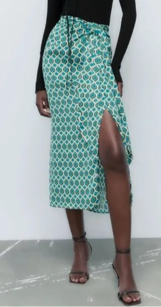 Falda Zara Estampado Geométrico Talla S