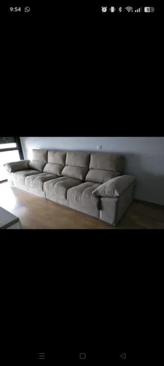 Sofá 4 plazas tela beige