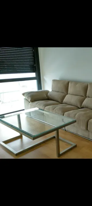 Sofá 4 plazas tela beige