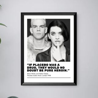 Placebo - Quadro con stampa musica vintage rock