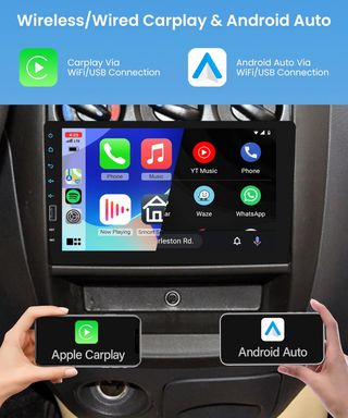 Radio 1DIN 9 CarPlay Android Auto Inalámbrico