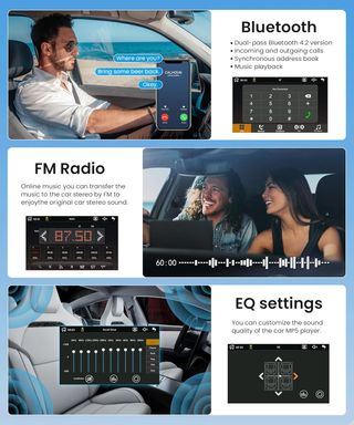 Radio 1DIN 9 CarPlay Android Auto Inalámbrico