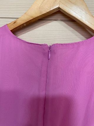 Vestido niña rosa encaje y plisado 8 años