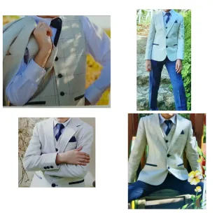 Traje Comunión Beige/Azul Niño En perfecto estado.