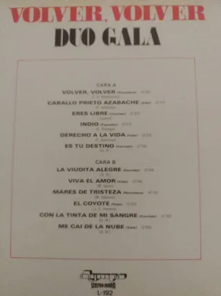 Disco Vinilo LP Dúo Gala