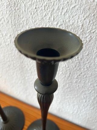 Juego 3 Candelabros Metal Negro