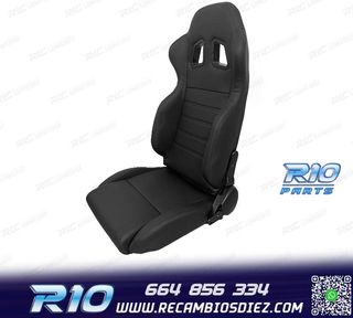 ASIENTO DEPORTIVO SEMI BAQUET UNIVERSAL LOOK SPARCO CUERO NE