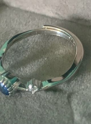 Anillo Plata Zafiro Natural