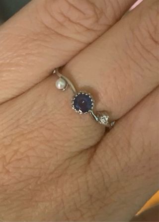 Anillo Plata Zafiro Natural