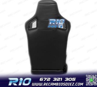 ASIENTO DEPORTIVO SEMI BAQUET ESTILO RS CUERO NEGRO SEMI PIE