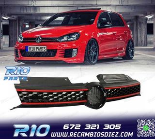 PARRILLA VOLKSWAGEN VW GOLF 6 08-12 LOOK GTI NEGRO MOLDURA R