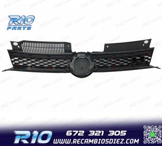 PARRILLA VOLKSWAGEN VW GOLF 6 08-12 LOOK GTI NEGRO MOLDURA R