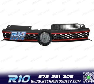 PARRILLA VOLKSWAGEN VW GOLF 6 08-12 LOOK GTI NEGRO MOLDURA R