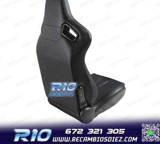 ASIENTO DEPORTIVO SEMI BAQUET ESTILO RS CUERO NEGRO