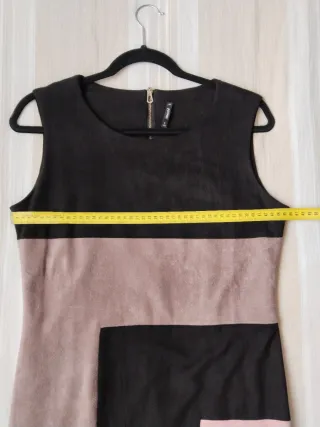 Vestido efecto piel de melocotón patchwork