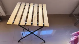 Mesa Balcón/Jardín Plegable Madera y Metal