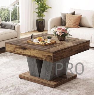 Mesa auxiliar cuadrada de madera