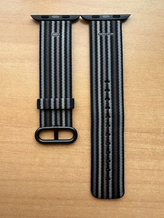 Apple Watch 42mm. Black Stripe Woven Nylon