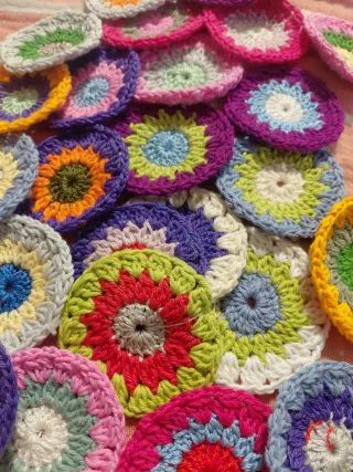 24 Discos Granny Crochet 8 cm