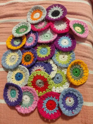 24 Discos Granny Crochet 8 cm