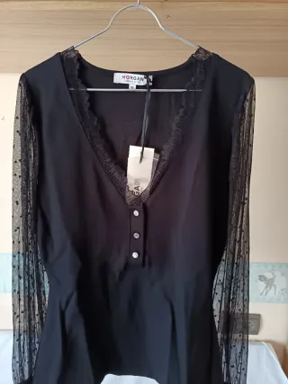 Camiseta Morgan manga transparente