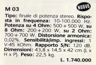 Luxman M-03B Amplificador de Potencia Estéreo