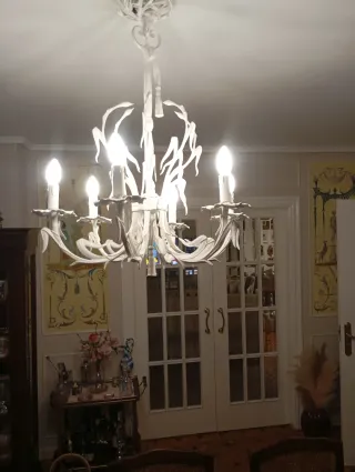 Lámpara de bronce macizo 1930 restaurada