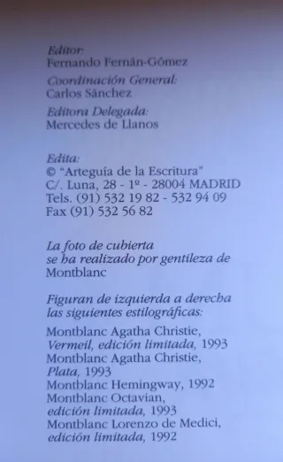 Álbum Plumas Estilográficas 1994