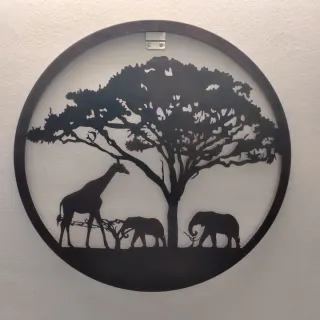 Decoración pared metal safari