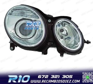 FAROS MERCEDES CLASE E W211 02-06 LUPA FONDO CROMO