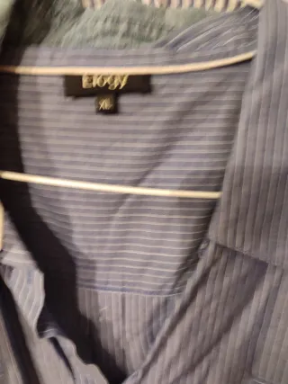 Camisa Punt Roma floral beige y azul