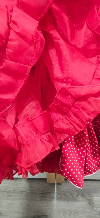 Traje Flamenca Niña Rojo Lunares