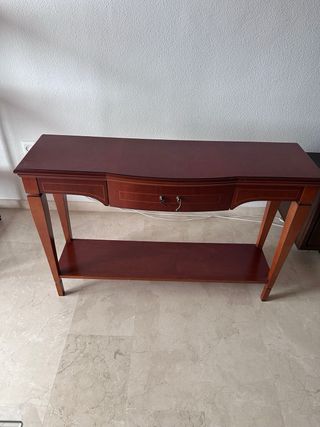 Consola Clásica Madera Cajón y Estante