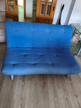 Sofá Cama Azul Tela