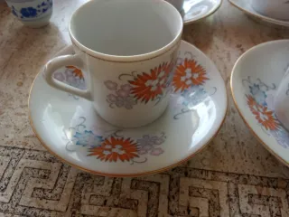Juego de café porcelana floral