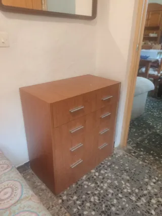 Cómoda de madera con 6 cajones
