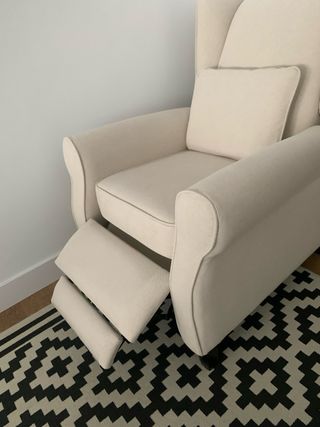 Sillón de algodón y lino con relax manual Pavia