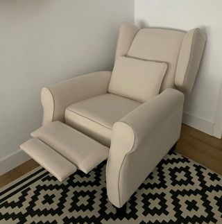 Sillón de algodón y lino con relax manual Pavia