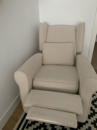 Sillón de algodón y lino con relax manual Pavia